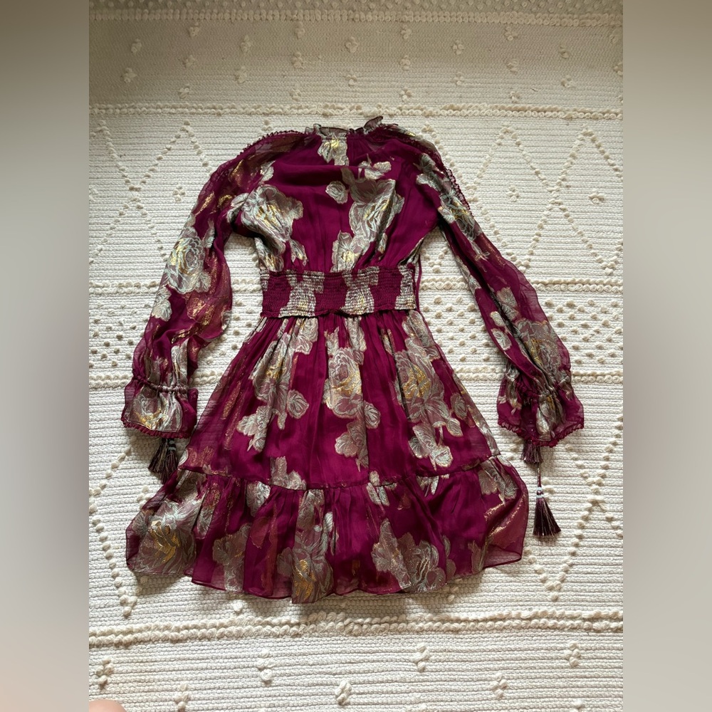 Hemant & Nandita floral shimmer dress size S - Picture 6 of 16